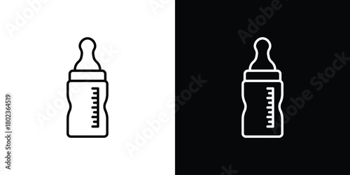 Milk bottle icon. Editable stroke. thin line outline concept vector.