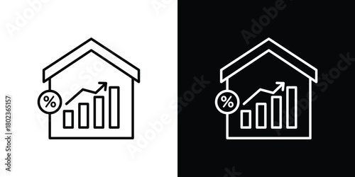 Mortgage icon. Editable stroke. thin line outline concept vector.