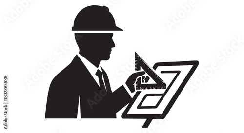 3. Minimalistic draftsperson silhouette
