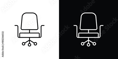 Office chair icon. Editable stroke. thin line outline concept vector.