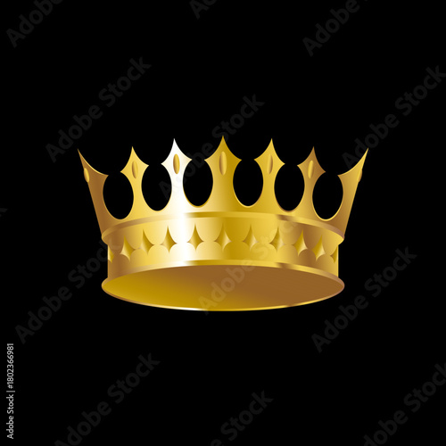 Gold Crown. Crown silhouette, symbol of royal power and luxury.