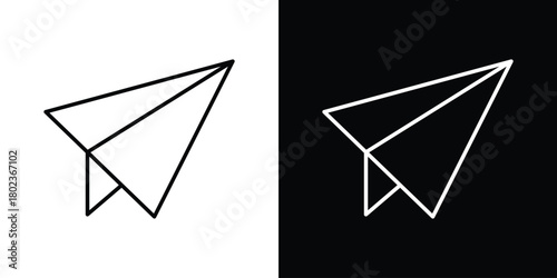 Paper plane icon. Editable stroke. thin line outline concept vector.