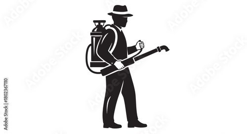 48. Minimalistic exterminator vector silhouette
