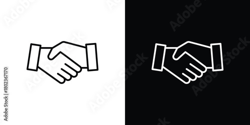 Partnership icon. Editable stroke. thin line outline concept vector.