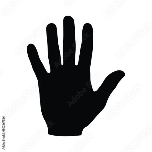 Hand Silhouette Icon – Palm Shape Black Outline Symbol
