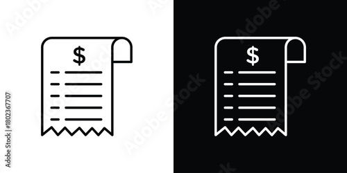 Payment receipt icon. Editable stroke. thin line outline concept vector.