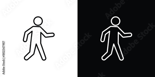 Pedestrian icon. Editable stroke. thin line outline concept vector.