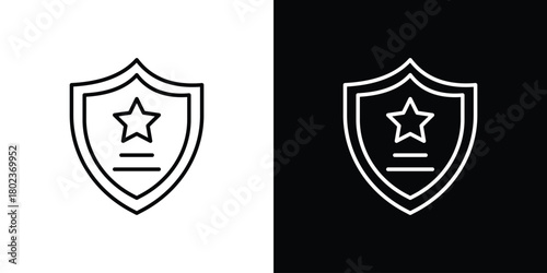 Police badge icon. Editable stroke. thin line outline concept vector.