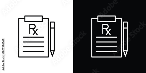 Prescription icon. Editable stroke. thin line outline concept vector.