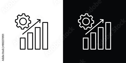 Productivity icon. Editable stroke. thin line outline concept vector.