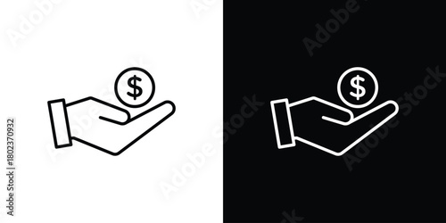 Profit icon. Editable stroke. thin line outline concept vector.