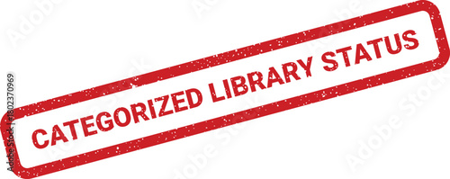 This distressed red rubber stamp indicates a categorized library status on a plain white surface