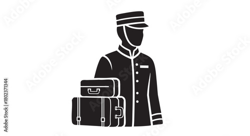 6. Minimalistic black bellhop silhouette

