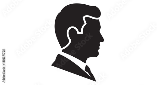 2. Black vector silhouette of lawyer head
