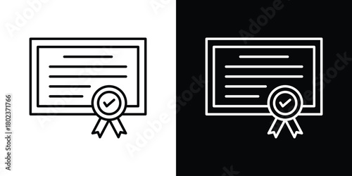 Qualification icon. Editable stroke. thin line outline concept vector.