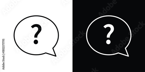 Question mark icon. Editable stroke. thin line outline concept vector.