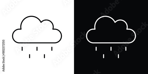 Rain icon. Editable stroke. thin line outline concept vector.
