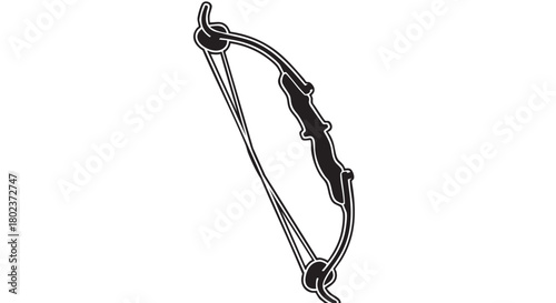 23. Black vector silhouette of composite bow

