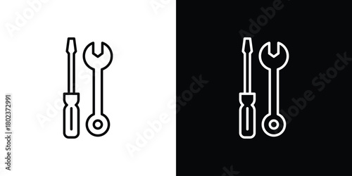 Repair icon. Editable stroke. thin line outline concept vector.