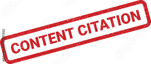 This red rectangular rubber stamp impression clearly displays the academic reference message CONTENT CITATION on a clean white backdrop