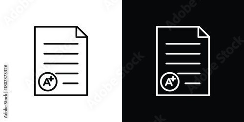Report card icon. Editable stroke. thin line outline concept vector.