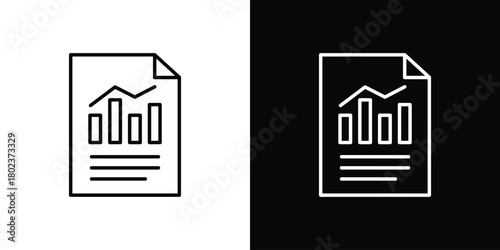 Report icon. Editable stroke. thin line outline concept vector.