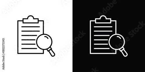 Research icon. Editable stroke. thin line outline concept vector.