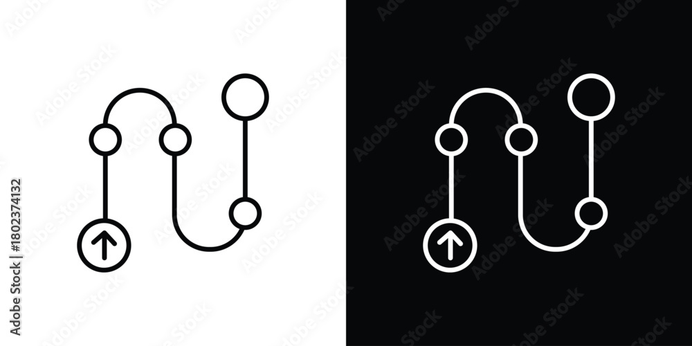 Fototapeta premium Roadmap icon. Editable stroke. thin line outline concept vector.