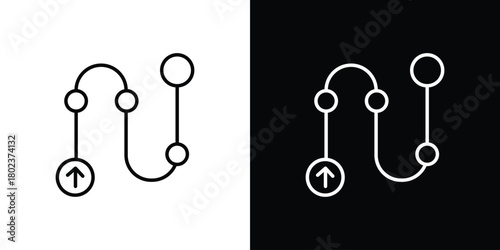Roadmap icon. Editable stroke. thin line outline concept vector.