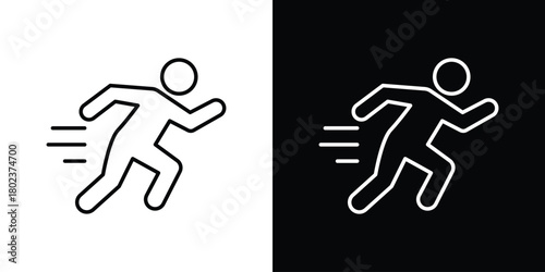 Running icon. Editable stroke. thin line outline concept vector.