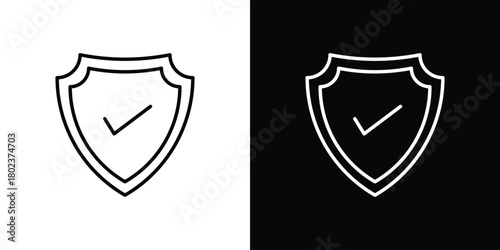 Safe icon. Editable stroke. thin line outline concept vector.