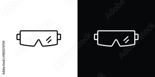 Safety goggles icon. Editable stroke. thin line outline concept vector.