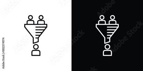 sales conversion icon. Editable stroke. thin line outline concept vector.