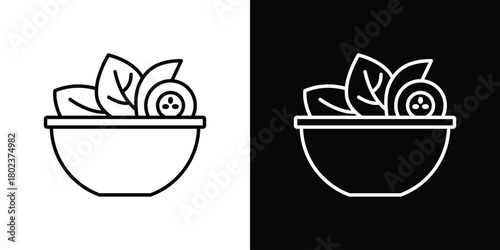 Salad icon. Editable stroke. thin line outline concept vector.
