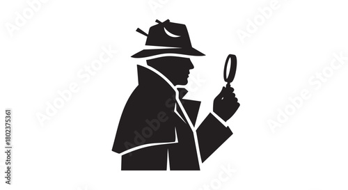 4. Minimalistic black detective silhouette
