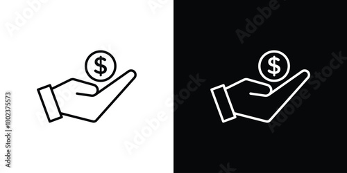 Savings icon. Editable stroke. thin line outline concept vector.