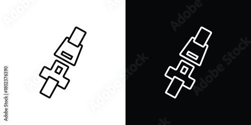 Seatbelt icon. Editable stroke. thin line outline concept vector.
