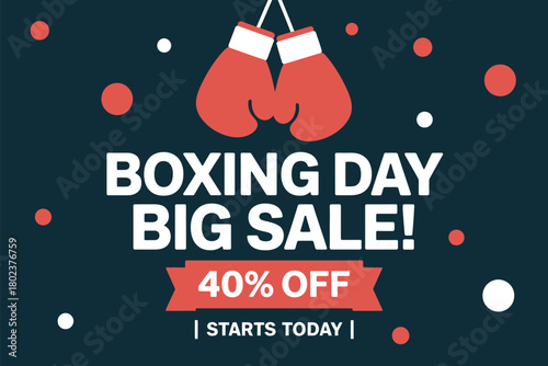Boxing Day Big Sale 40% Off Starts Today with Festive Graphics