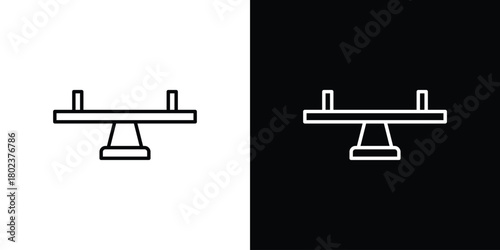 Seesaw icon. Editable stroke. thin line outline concept vector.