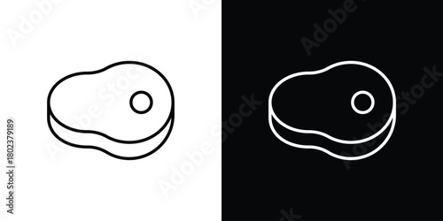 Steak icon. Editable stroke. thin line outline concept vector.