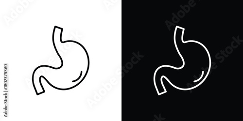 Stomach icon. Editable stroke. thin line outline concept vector.
