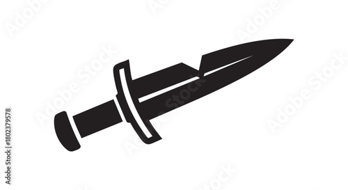 26. Black vector silhouette of seax

