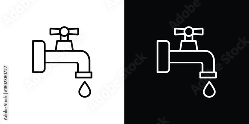 Tap icon. Editable stroke. thin line outline concept vector.