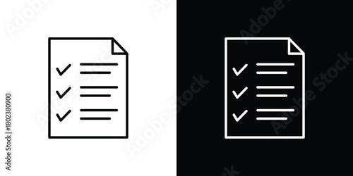 Task list icon. Editable stroke. thin line outline concept vector.