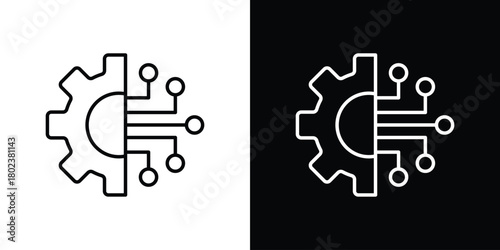 Technology icon. Editable stroke. thin line outline concept vector.