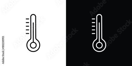 Thermometer icon. Editable stroke. thin line outline concept vector.