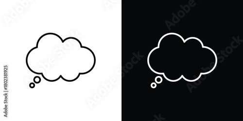 Think bubble icon. Editable stroke. thin line outline concept vector.