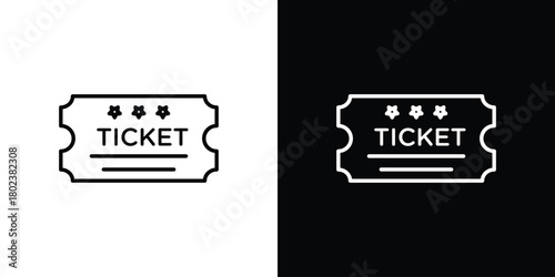 Ticket stub icon. Editable stroke. thin line outline concept vector.