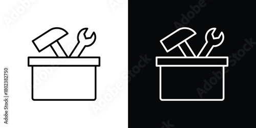 Toolbox icon. Editable stroke. thin line outline concept vector.