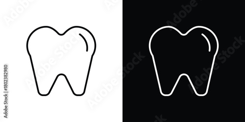 Tooth icon. Editable stroke. thin line outline concept vector.